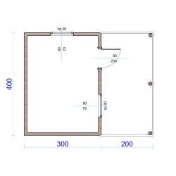 Holzhaus Jodła 2A 4 x 3m + 2m Terrasse
