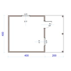 Holzhaus Jodła 2B 4 x 4m + 2m Terrasse