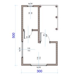 Dom drewniany Klon C 5x3m 15m2