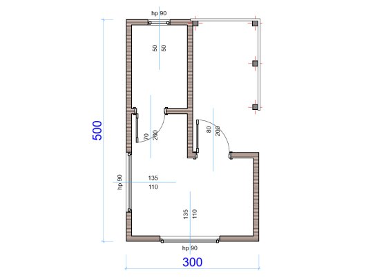Dom drewniany Klon C 5x3m 15m2