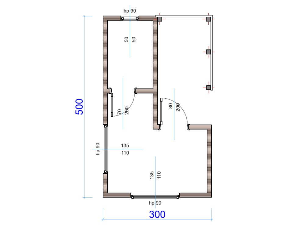 Dom drewniany Klon C 5x3m 15m2
