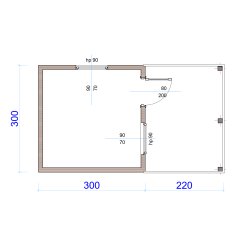Wooden house Alder A 3x3m + 2.2m terrace 9m2
