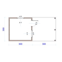 Holzhaus Erle B 3x3m + 3m Terrasse 9m2