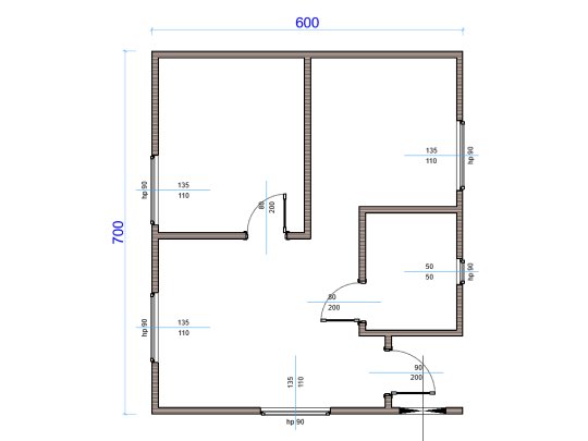 Holzhaus Robinie B 7 x 6m 42m2
