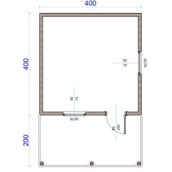 Holzhaus Topola C 4x4m + 2m Terrasse 16m2