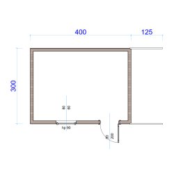 Dom drewniany Grab A 4 x 3m + 1,2m drewutnia 12m2