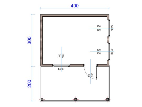 Magnolia Ein Sommerhaus 4 x 3m + 2m 12m2