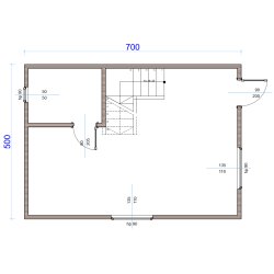 Holzhaus Wierzba Modern B 5x7m 35m2