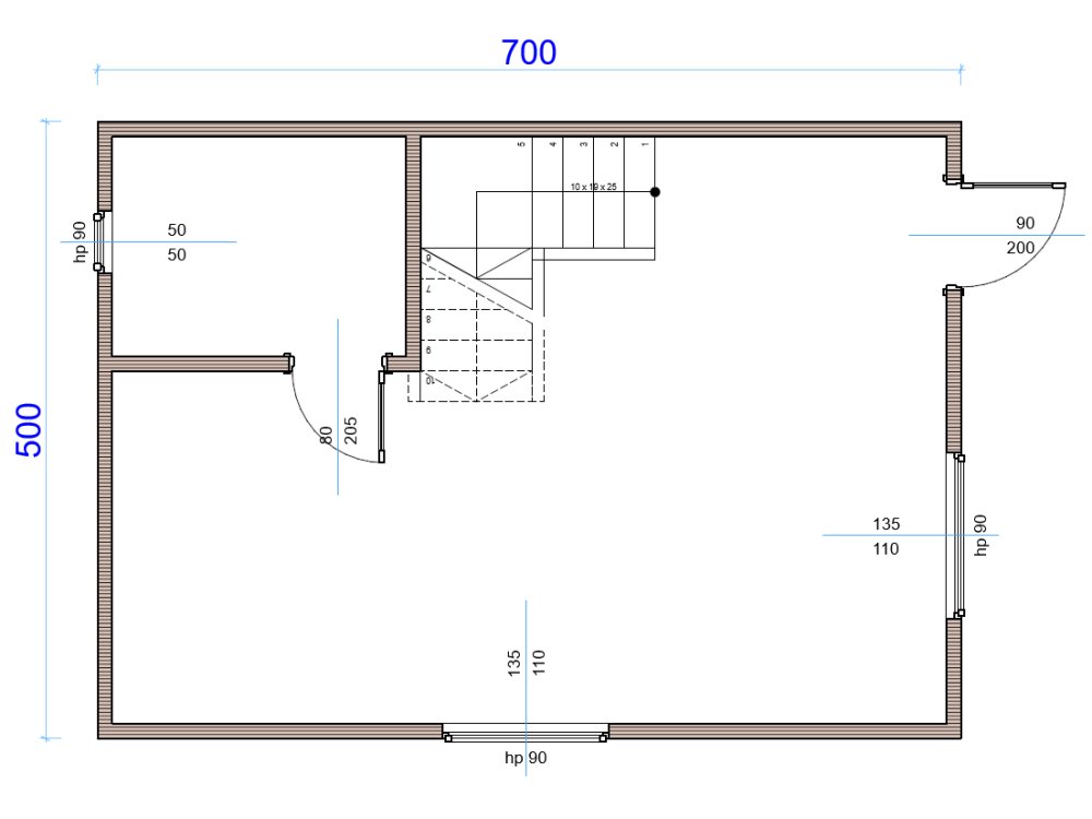 Holzhaus Wierzba Modern B 5x7m 35m2