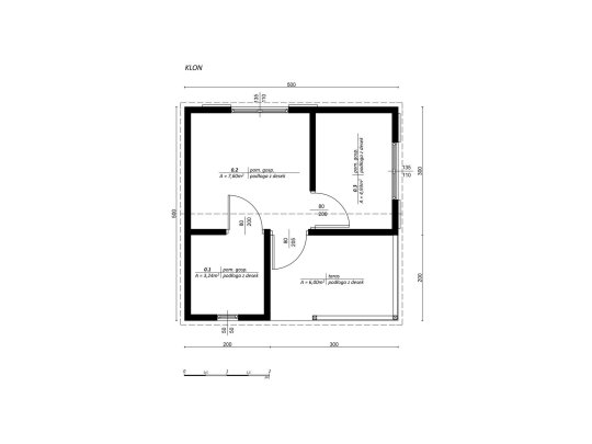 Dom drewniany Klon 5x5m z ekspozycji