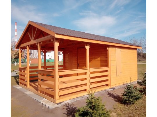 Dom drewniany Jesion 2c 4x4m + 2m taras 16m2