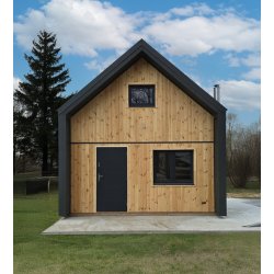 Dom drewniany Wierzba Modern C 5x6m + 3x6m taras 30m2