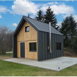 Dom drewniany Wierzba Modern C 5x6m + 3x6m taras 30m2