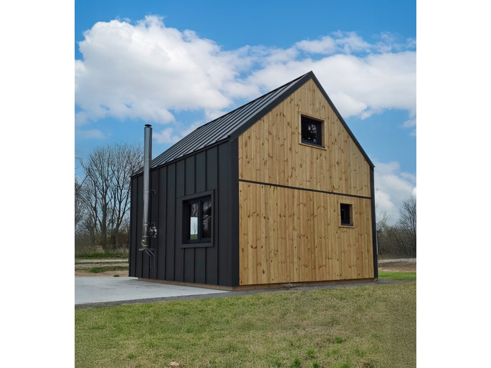 Dom drewniany Wierzba Modern C 5x6m + 3x6m taras 30m2