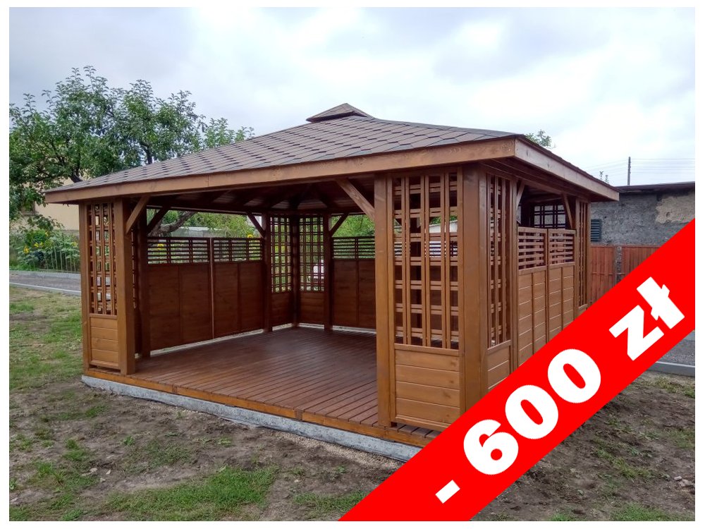 Rechteckiger Pavillon P11 4 x 4 m 16 m2