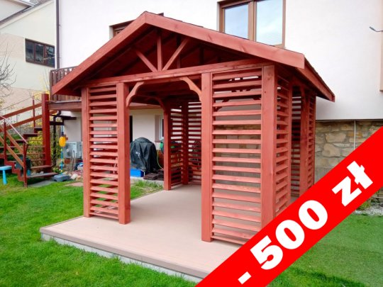 Rechteckiger Pavillon mit Satteldach P17 3 x 3 m 9m2