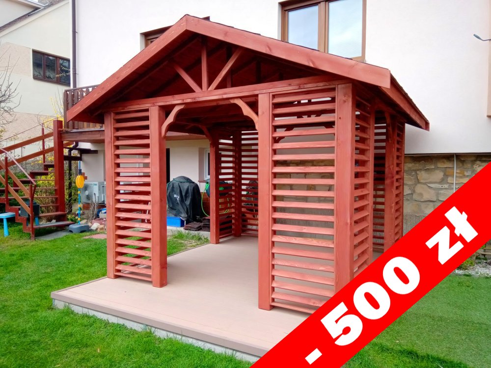 Rectangular gazebo with a gable roof P17 3 x 3 m 9m2