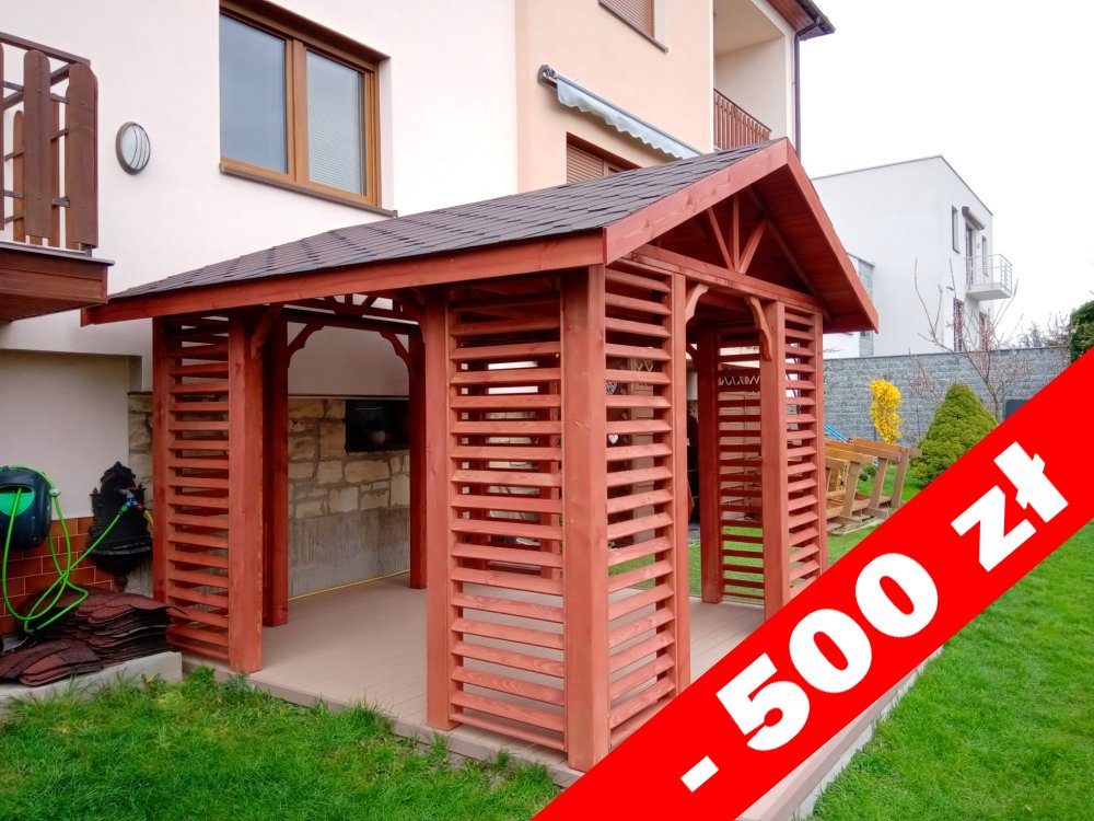 Rechteckiger Pavillon mit Satteldach P17 4 x 3 m 12 m2