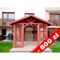 Rectangular gazebo with a gable roof P17 4 x 4 m 16m2