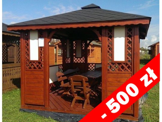 Rechteckiger Pavillon P1d 4 x 3 m 12 m2