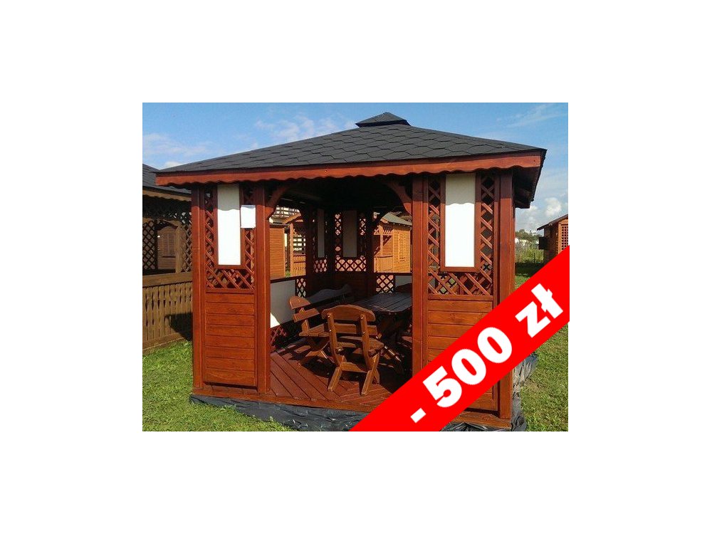 Rechteckiger Pavillon P1d 4 x 3 m 12 m2