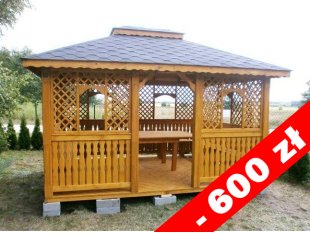 Rechteckiger Pavillon P7 4 x 4 m 16 m2