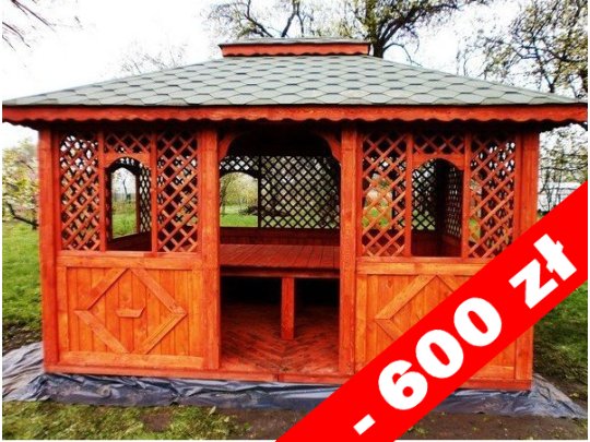 Rechteckiger Pavillon P7a 4 x 4 m 16 m2