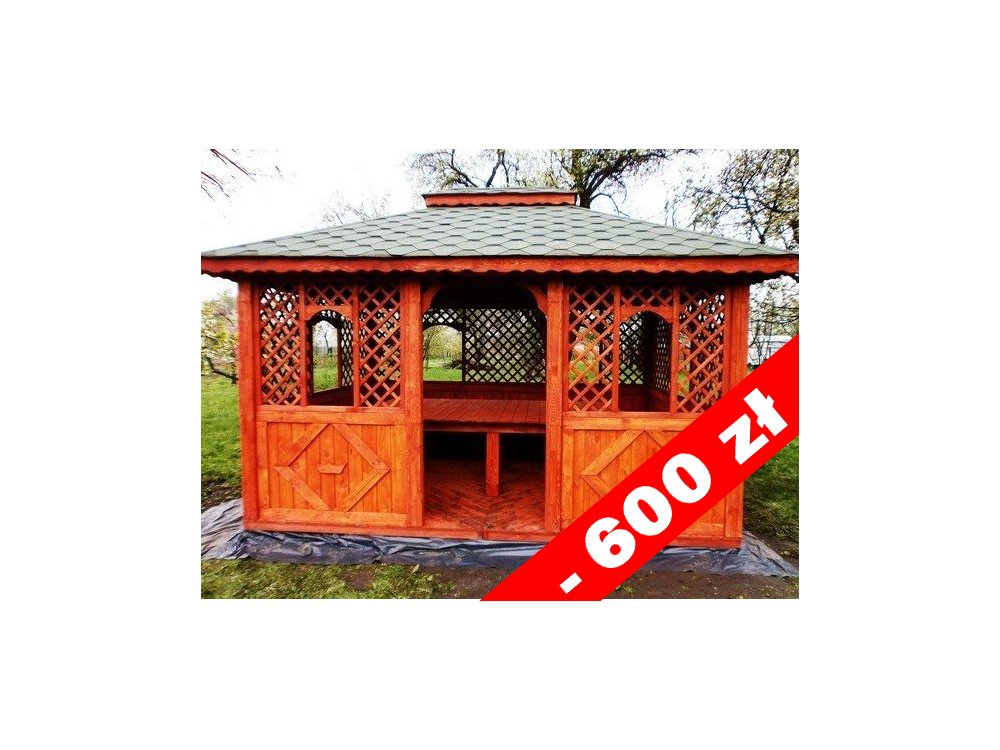 Rechteckiger Pavillon P7a 4 x 4 m 16 m2