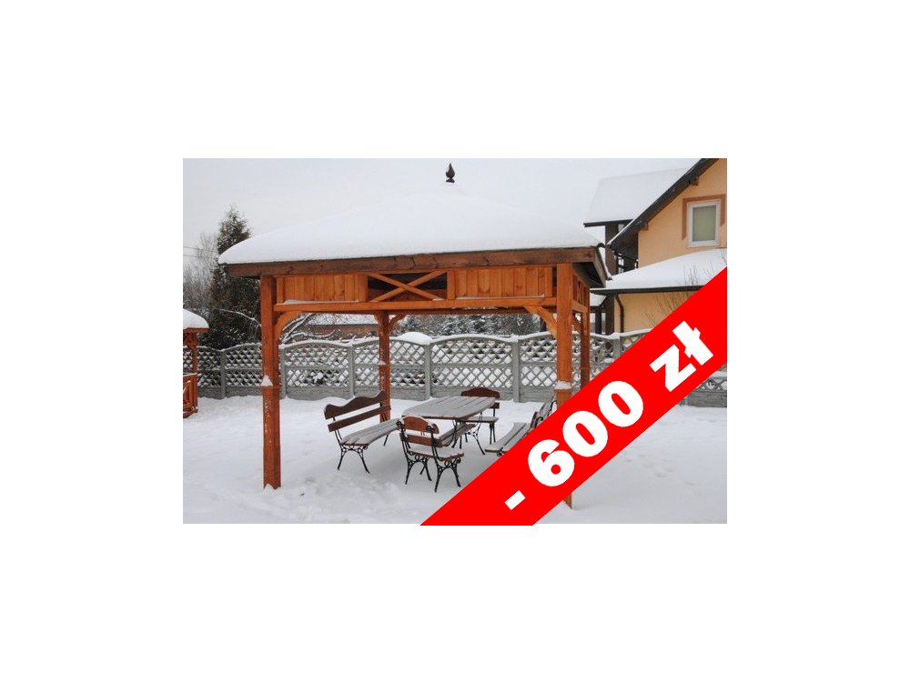 Rechteckiger Pavillon P8a 4 x 4 m 16 m2