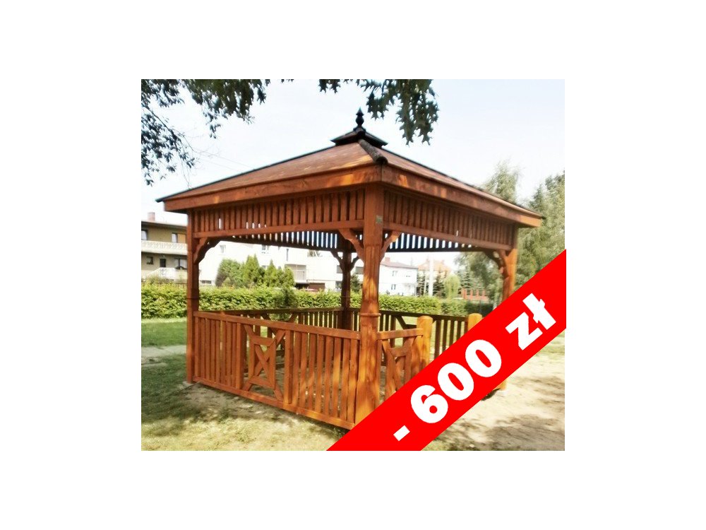 Rechteckiger Pavillon P9b 4 x 4 m 16 m2