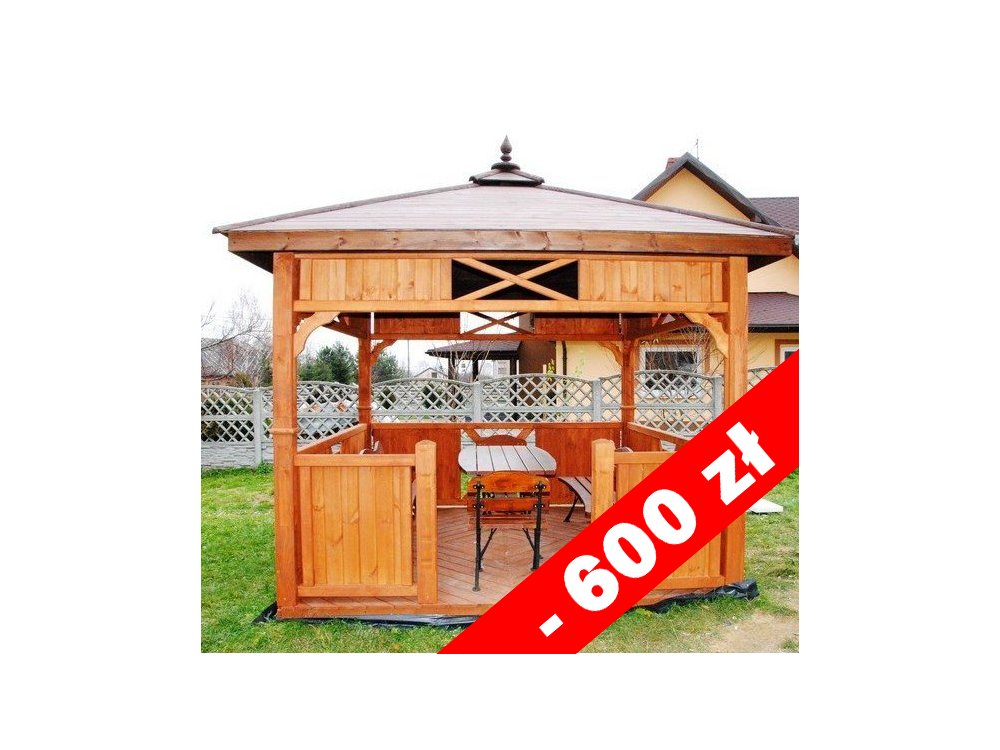 Rechteckiger Pavillon P9c 4 x 4 m 16 m2