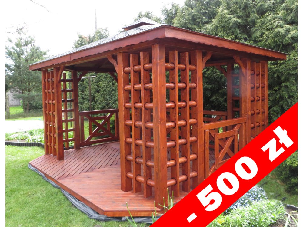 Gazebo Staropolska 1 rectangular 4 x 3 m 12 m2