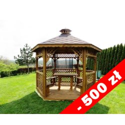 Hexagonal gazebo S4a ∅ 3.9m 12m2