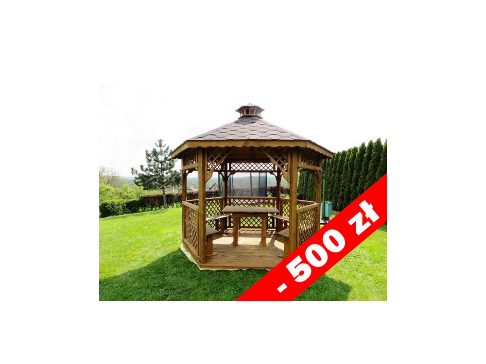 Hexagonal gazebo S4a ∅ 3.9m 12m2