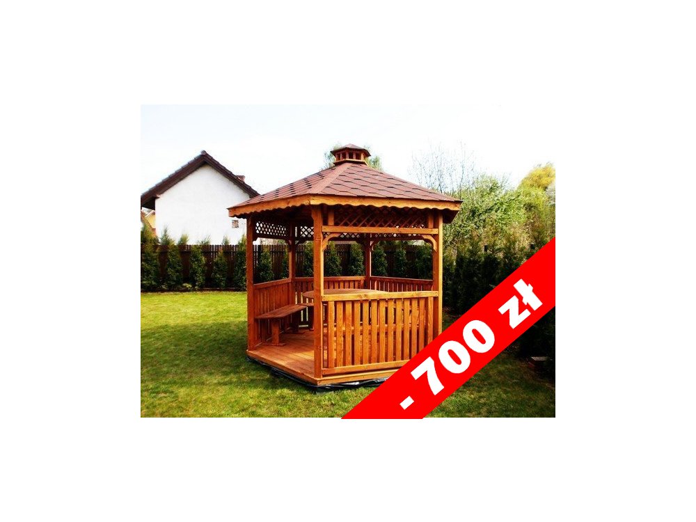 Sechseckiger Pavillon S4c ∅ 6,0m 28m2