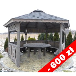Hexagonal gazebo S5 ∅ 5.0m 20m2