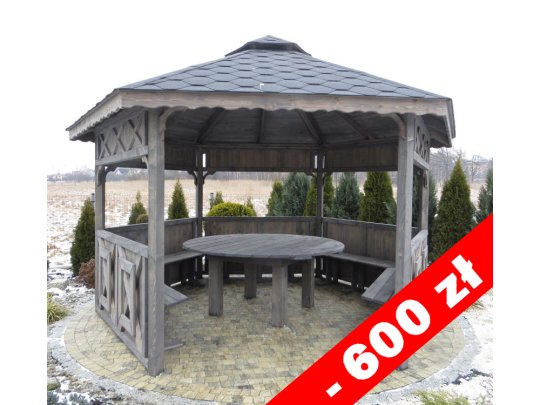 Hexagonal gazebo S5 ∅ 5.0m 20m2