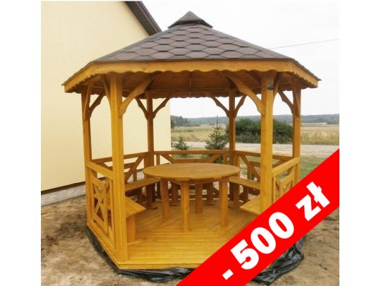 Hexagonal gazebo S5a ∅ 3.9m 12m2