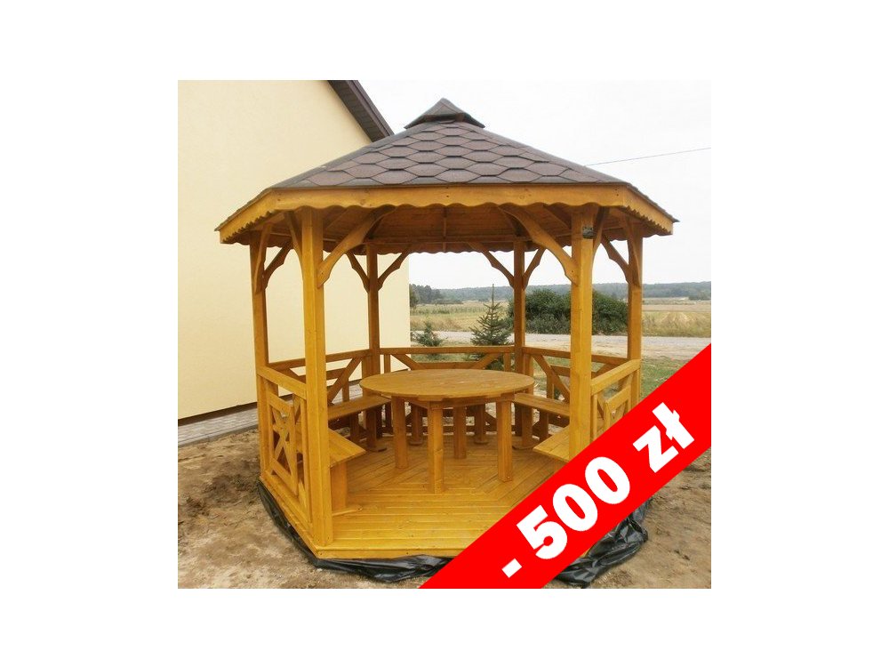 Sechseckiger Pavillon S5a ∅ 3,9m 12m2