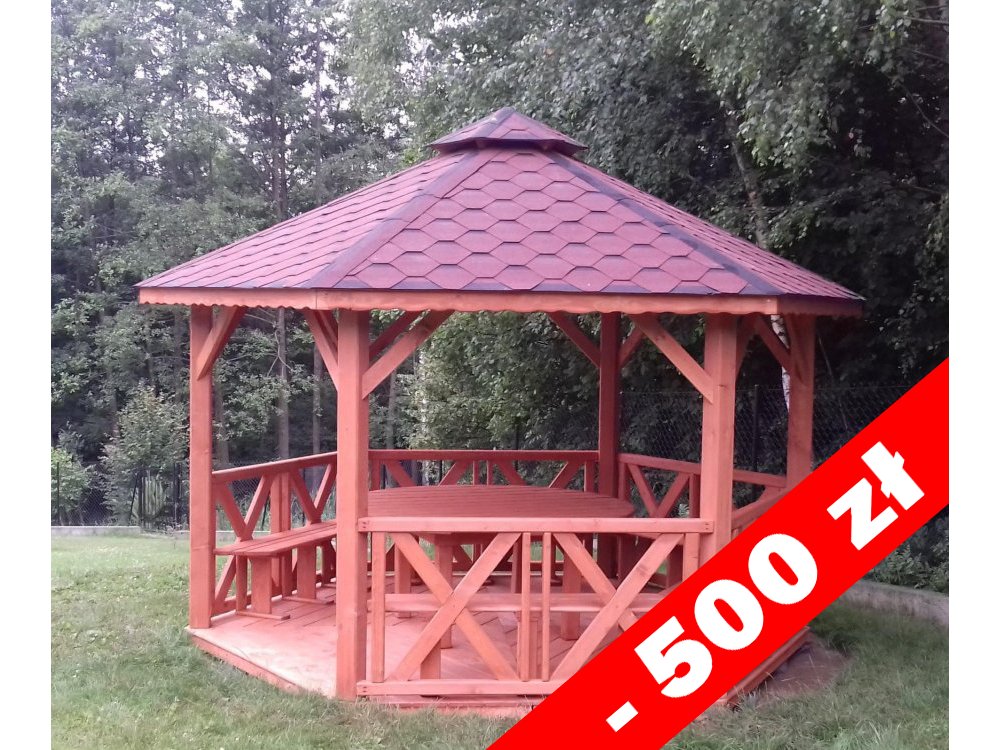 Hexagonal gazebo S5b ∅ 3.9m 12m2