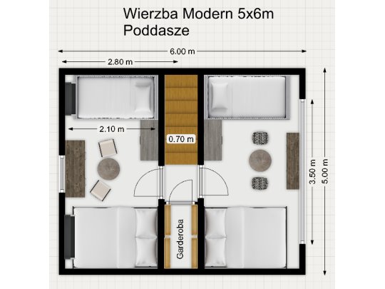 Holzhaus Wierzba Modern C 5x6m + 3m 30m2