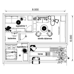 Kalina Sommerhaus 8 x 6 m 31,21 m2