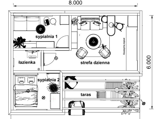 Kalina Sommerhaus 8 x 6 m 31,21 m2
