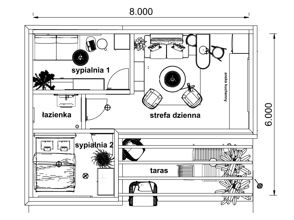 Kalina Sommerhaus 8 x 6 m 31,21 m2