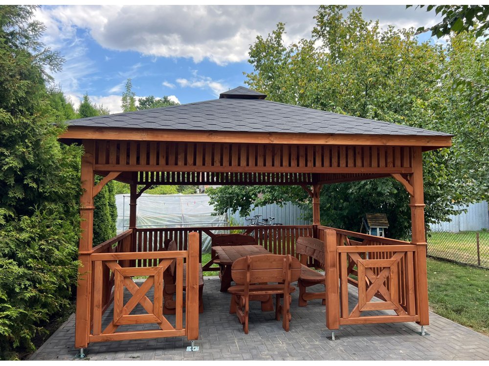 P4 rechteckiger Pavillon 4 x 3 m 12 m2