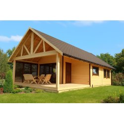 Dom drewniany parterowy Krokus 6x11m 38,67m2