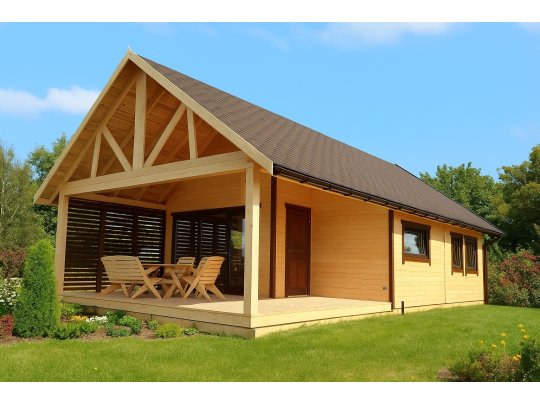 Dom drewniany parterowy Krokus 6x11m 38,67m2