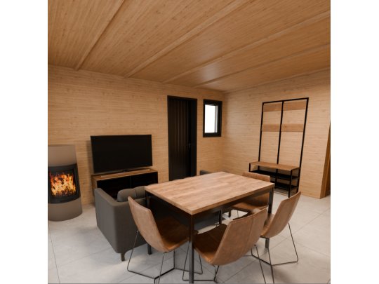 Dom drewniany Wierzba Modern Parter 8x5m 40m2