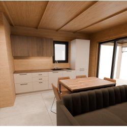 Dom drewniany Wierzba Modern Parter 8x5m 40m2