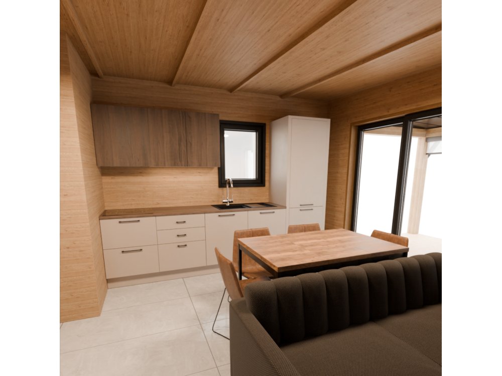 Dom drewniany Wierzba Modern Parter 8x5m 40m2